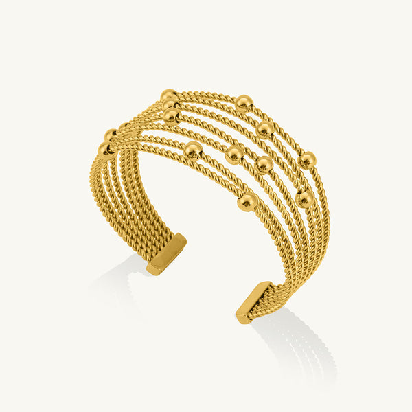 Sleek Gold Beaded Bracelet