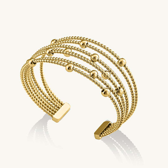 Sleek Gold Beaded Bracelet