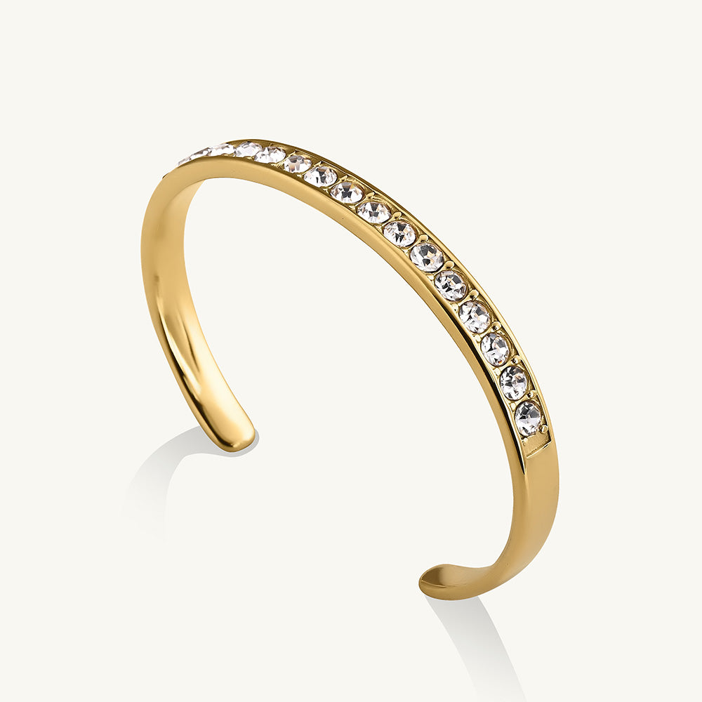 Elegant Zirconia Studded Gold Bracelet