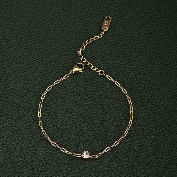 Shining Stone Gold Chain Bracelet