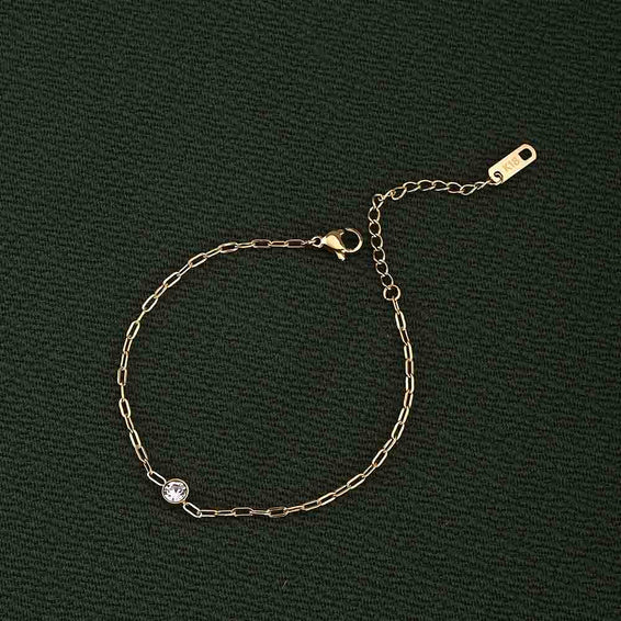 Shining Stone Gold Chain Bracelet