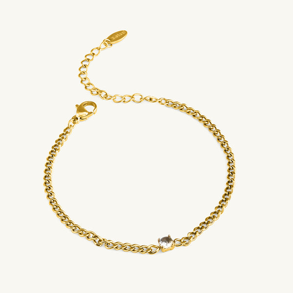 Shining Stone Gold Chain Bracelet