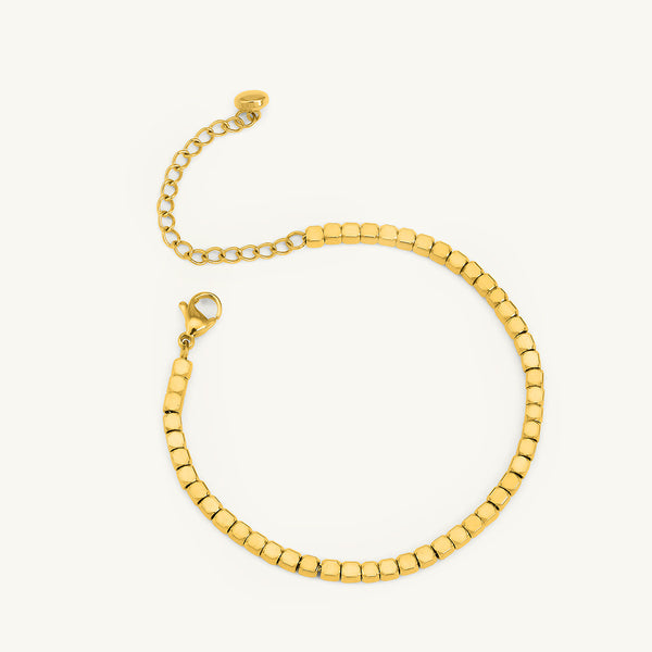 Gold Cube Chain Bracelet