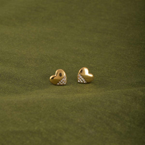 Stone-studded Heart Earrings