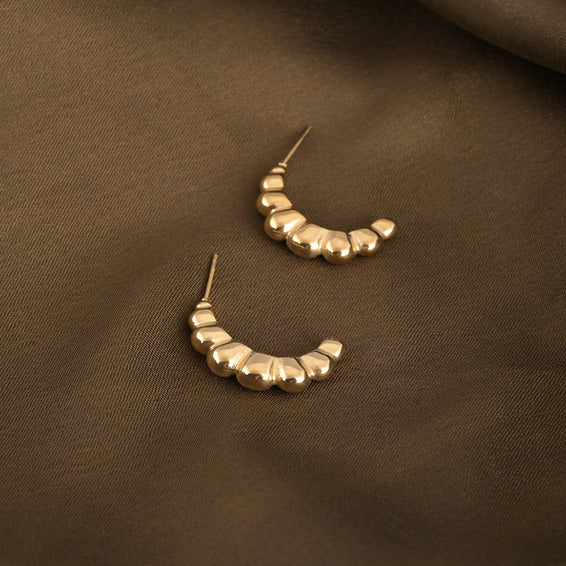 Ribbed Half Hoop Earrings