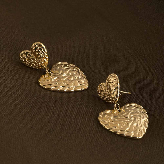 Rippled Hearts Earrings