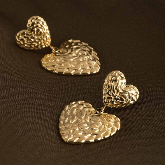 Rippled Hearts Earrings