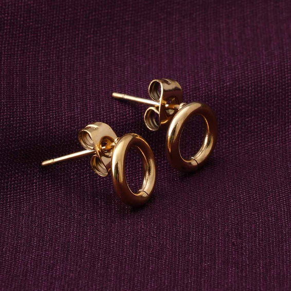 Golden Circles Stud Earrings