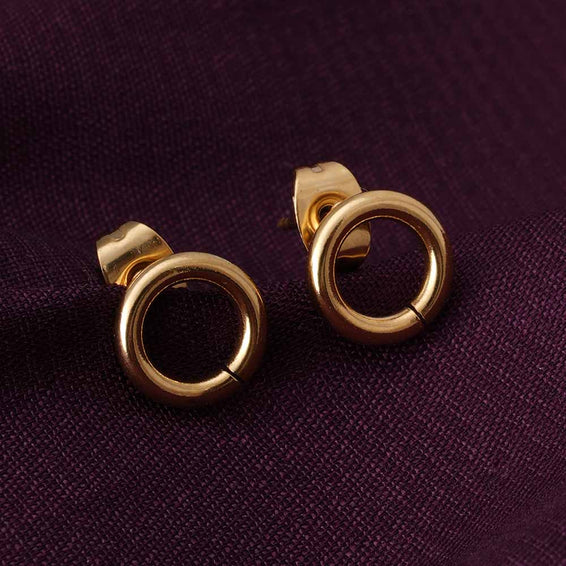 Golden Circles Stud Earrings