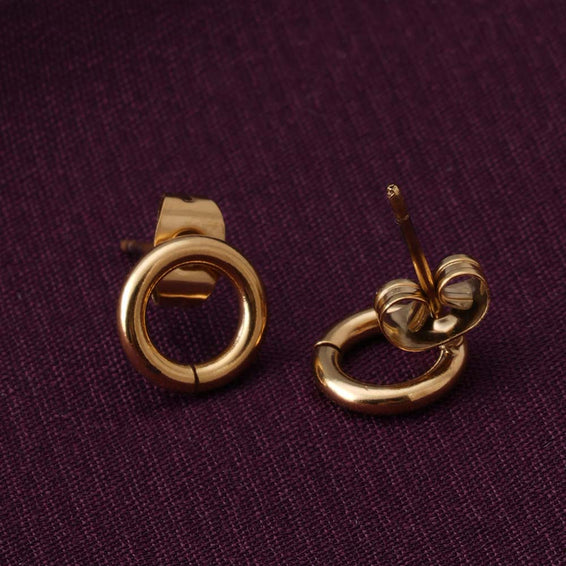 Golden Circles Stud Earrings