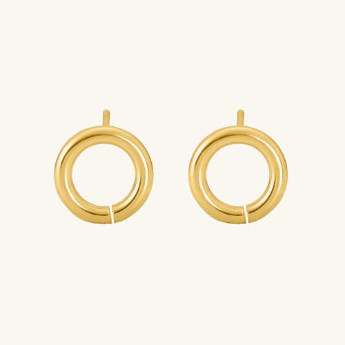 Golden Circles Stud Earrings