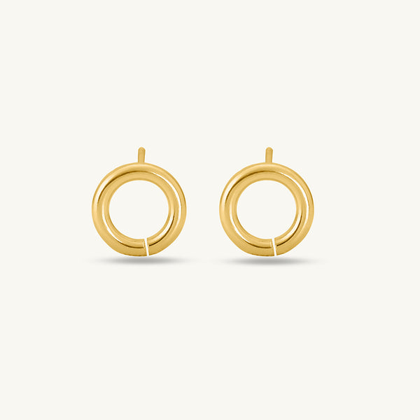 Golden Circles Stud Earrings