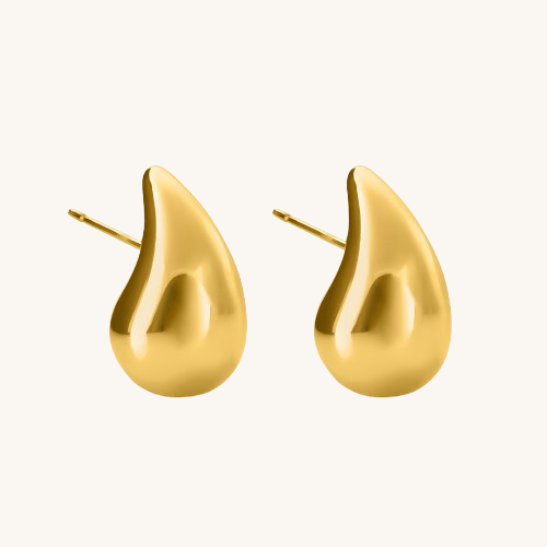 Solid Watedrop Gold Earrings