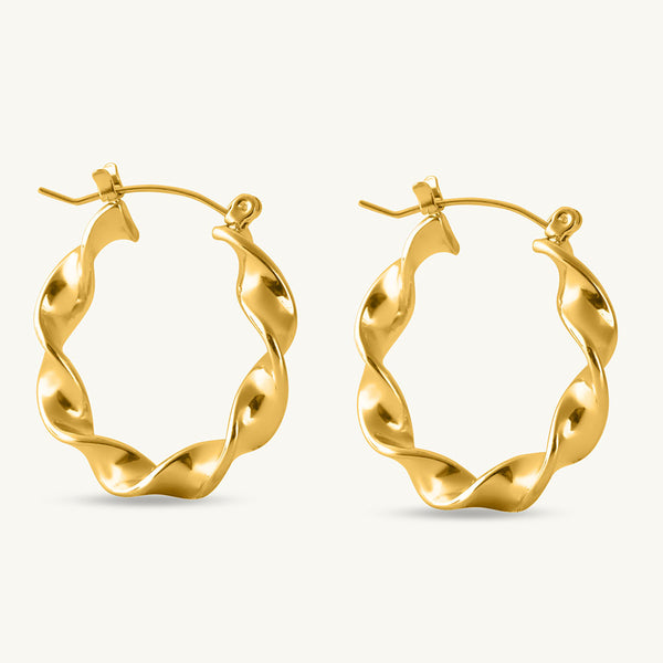 Twisted Gold Hoops