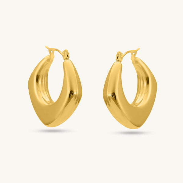 Sculpted Luxe Gold Hoop Earrings