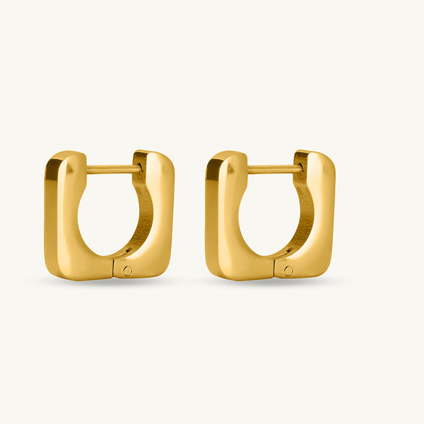 Classic Square Hoops | Gold