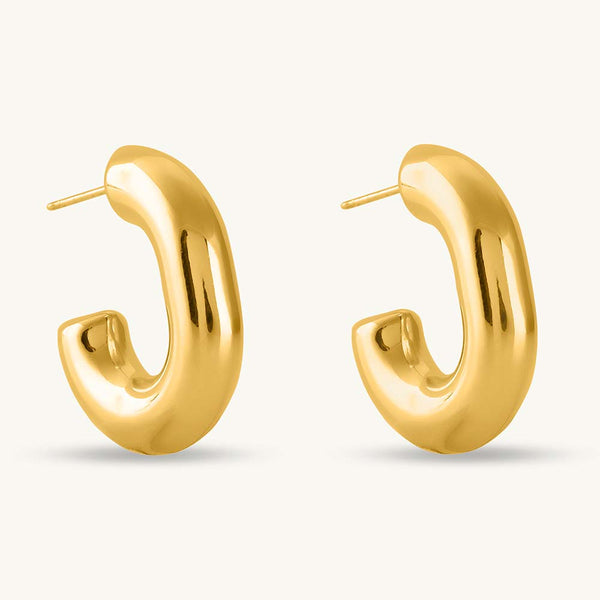 Modern Halo Earrings | Gold