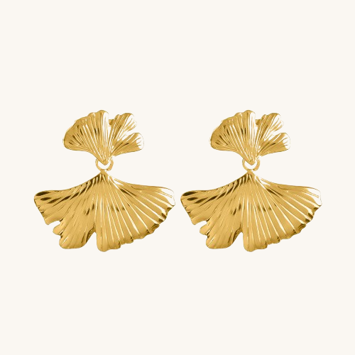 Gold Leaf Drop Earrings