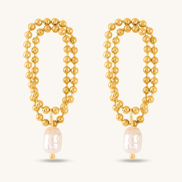 Beaded Pearl Grace Earrings