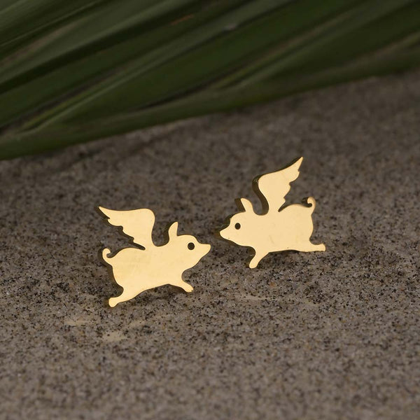 Winged Piglet Studs