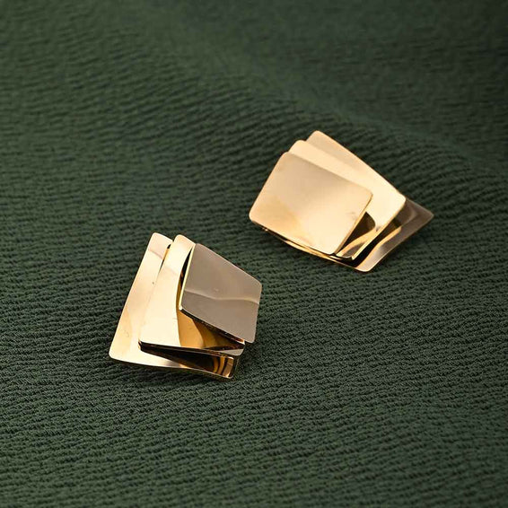 Modern Cubed Stud Earrings