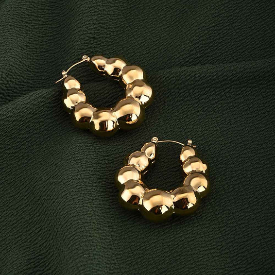 Golden Bubble Hoop Earrings