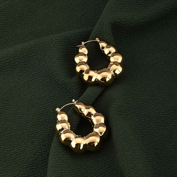 Golden Bubble Hoop Earrings