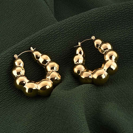 Golden Bubble Hoop Earrings