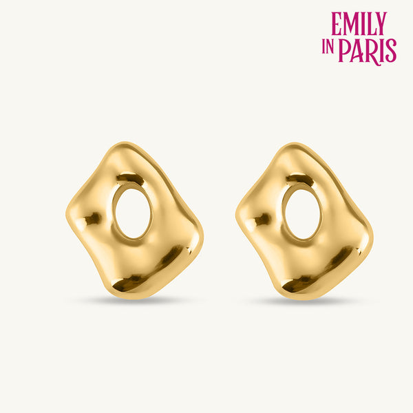 Gold Statement Stud Earrings