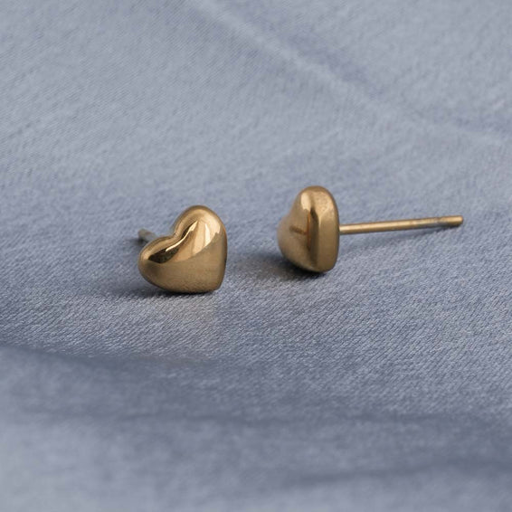 Minimalist Heart Stud Earrings