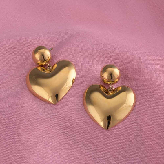 Heart of Gold Drop Earrings