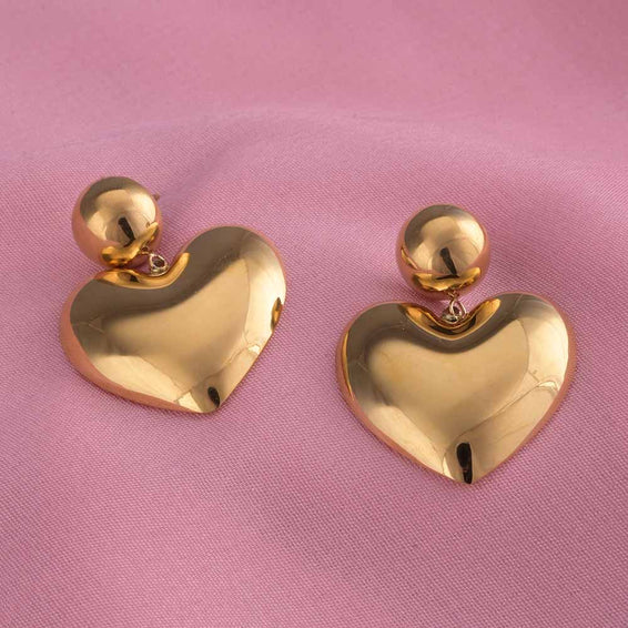 Heart of Gold Drop Earrings