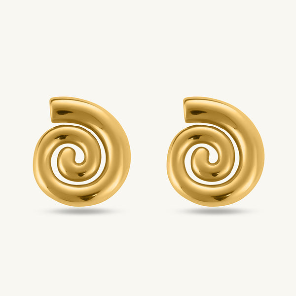 Modern Spiral Stud Earrings