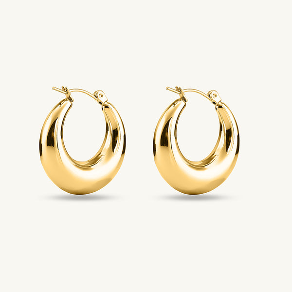 Thick Gold Hoop Earrings