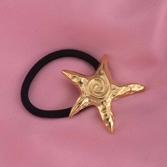 Gold Starfish Hair Tie