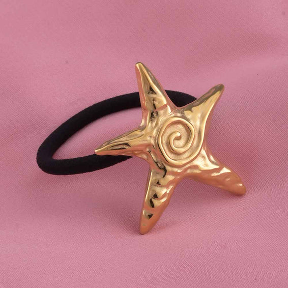 Gold Starfish Hair Tie