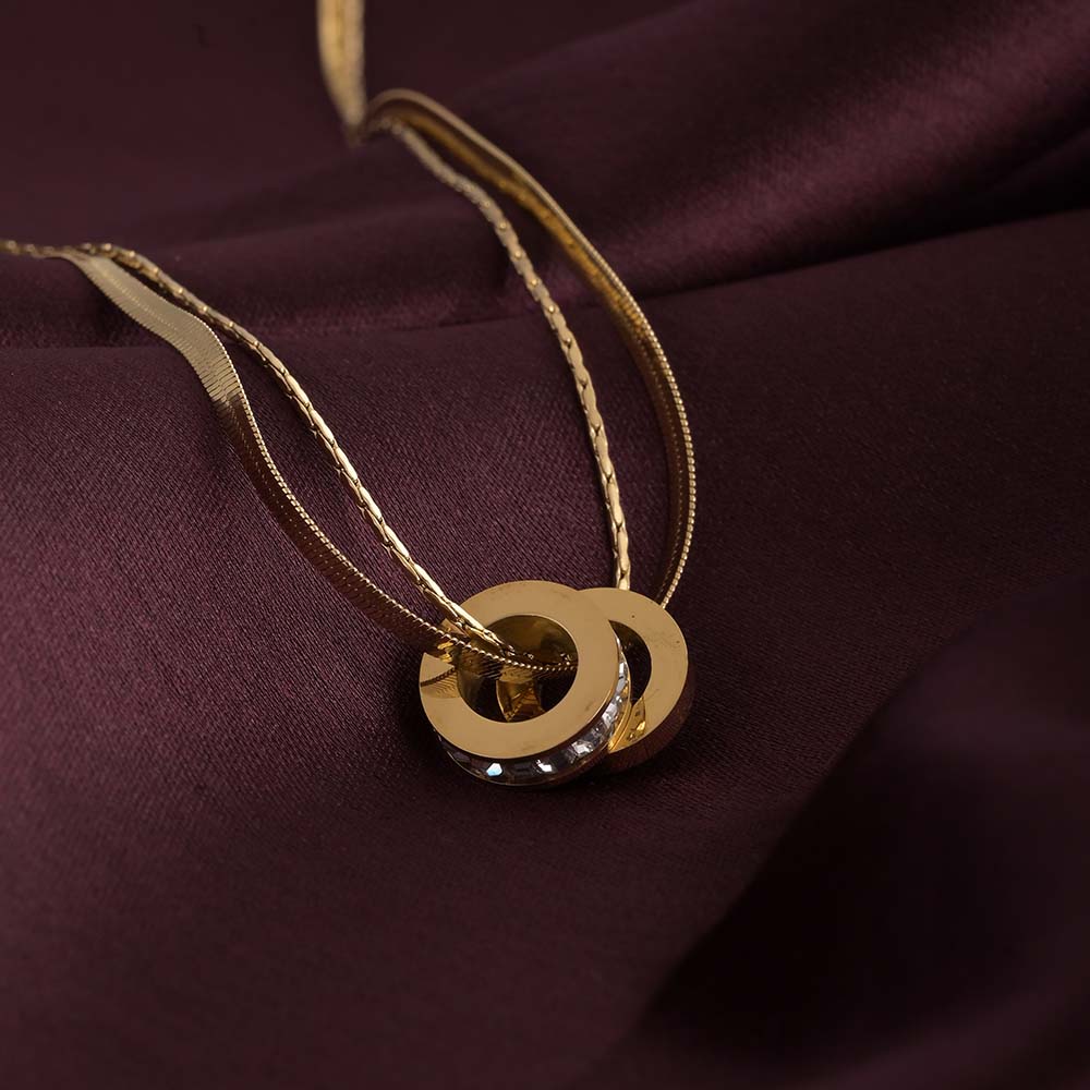 Gilded Rings Layered Necklace – PALMONAS