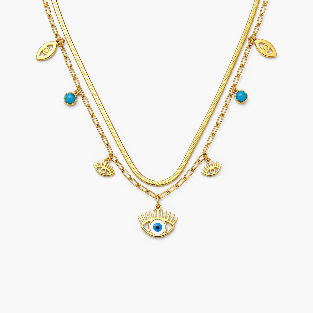 Evil-eye Cascade Necklace