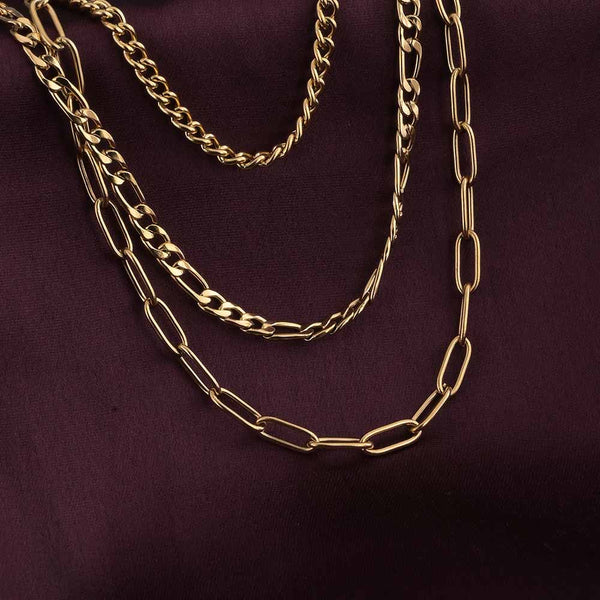 Layered Link Gold Chain Necklace