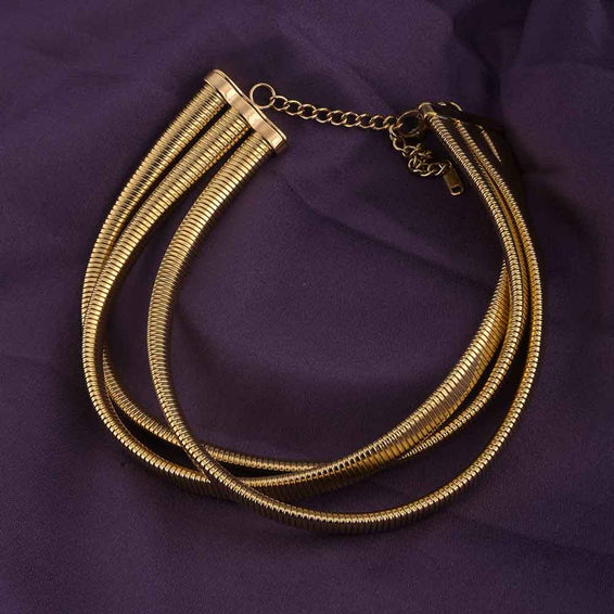 Gold Layered Choker Necklace