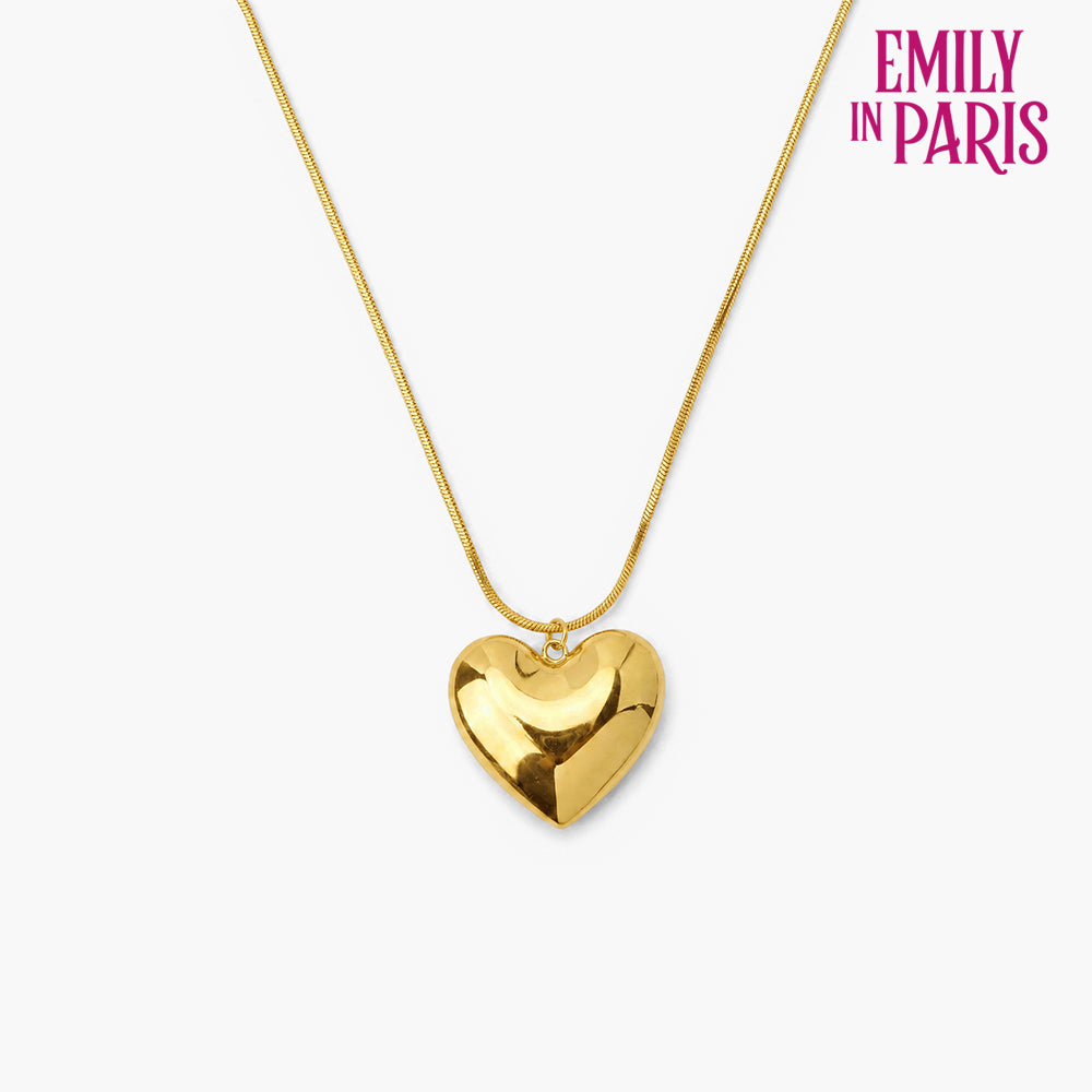 Golden Heart Charm Chain Necklace
