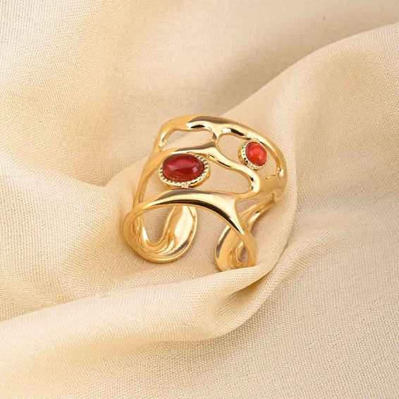 Statement Gemstone Gold Ring