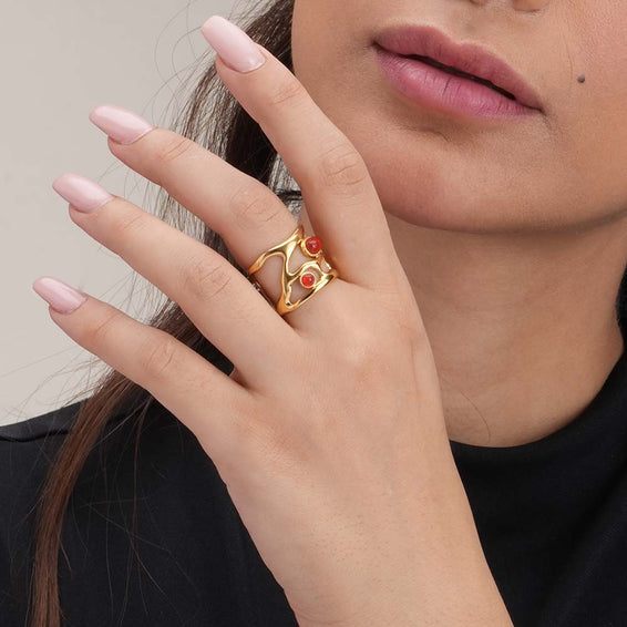 Statement Gemstone Gold Ring