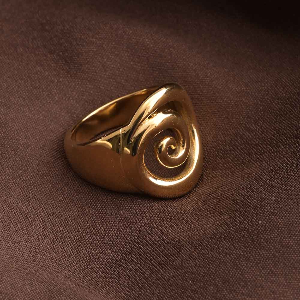 Gold Tone Plated Spiral Ring