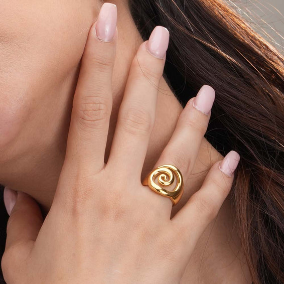 Gold Plated Spiral Ring