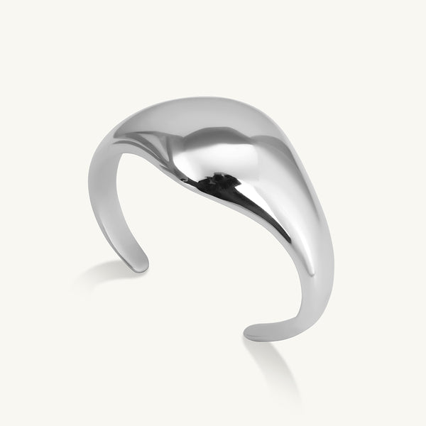 Silver Bold Half Moon Cuff Bracelet