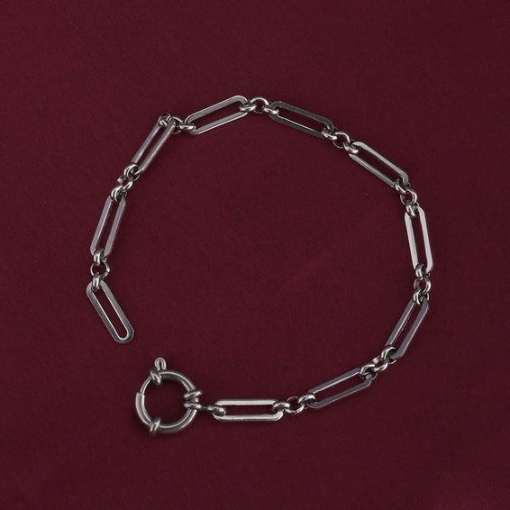 Rectangle Link Silver Bracelet