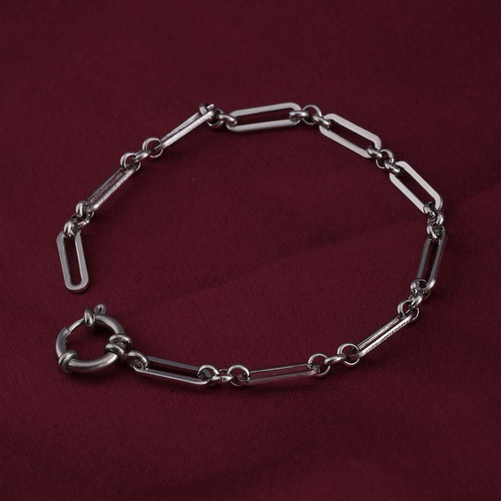 Rectangle Link Silver Bracelet