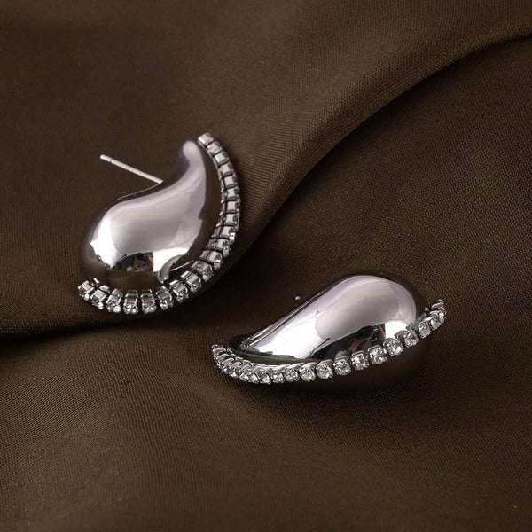 Rhodium Plated Drop Earrings