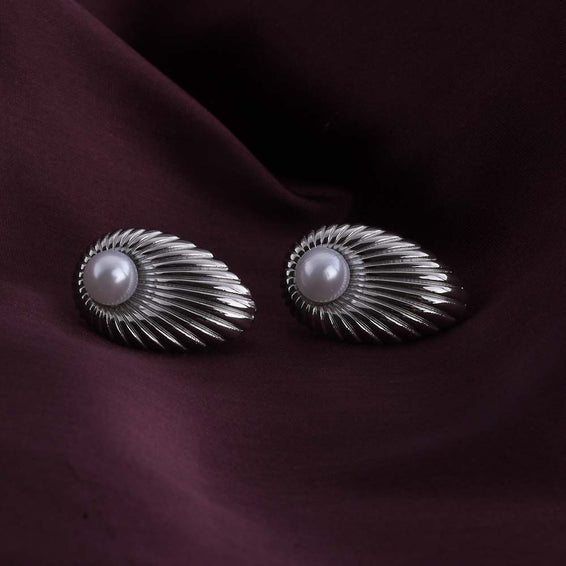 Sunburst Pearl Stud Earrings